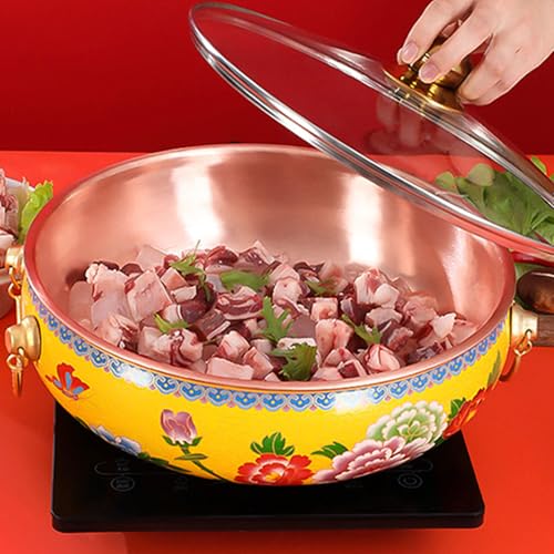 Olla Hot Pot de cobre chino cloisonné 30cm miniatura 5