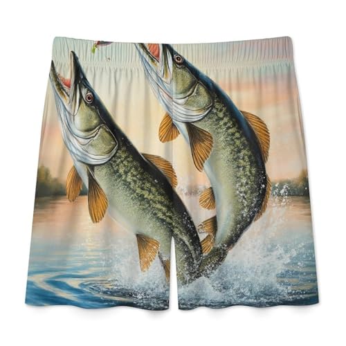 Summer Pajama Shorts for Men, Cooling Breathable Lounge Shorts Sleep Bottoms with Elastic Waistband4