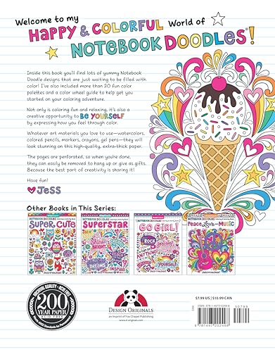 Notebook Doodles Sweets & Treats: Coloring & Activity Book (Design Originals) 32 Scrumptious Designs; Beginner-Friendly Empowering Art Activities for Tweens, on Extra-Thick Perforated Pages - Image 2