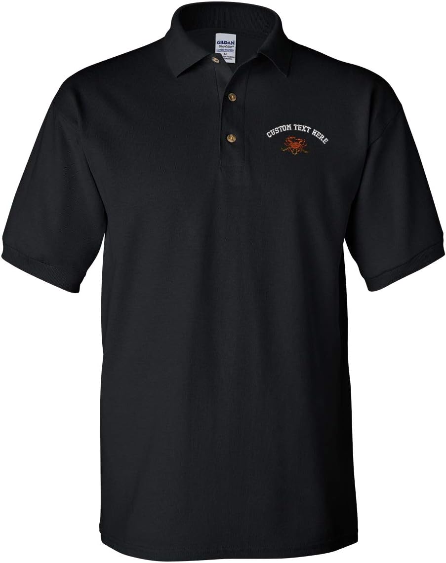 Custom Polo Shirt Crab B Embroidery Design Cotton Golf Shirt for Men