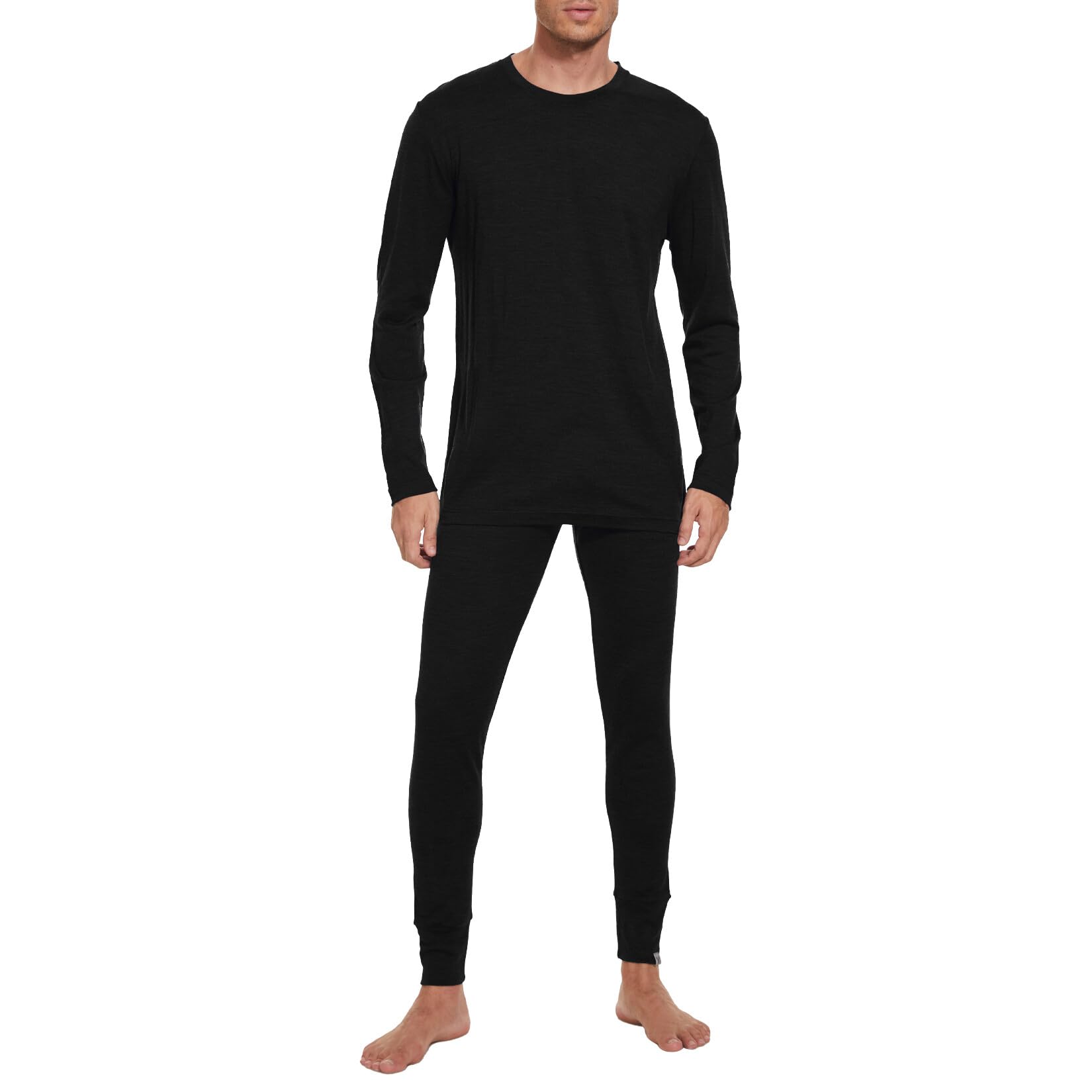 MERINNOVATION Merino Wool Base Layer Set for Men 100% Merino Wool Long Sleeve Thermal Underwear Lite - Midweight Top, Bottom
