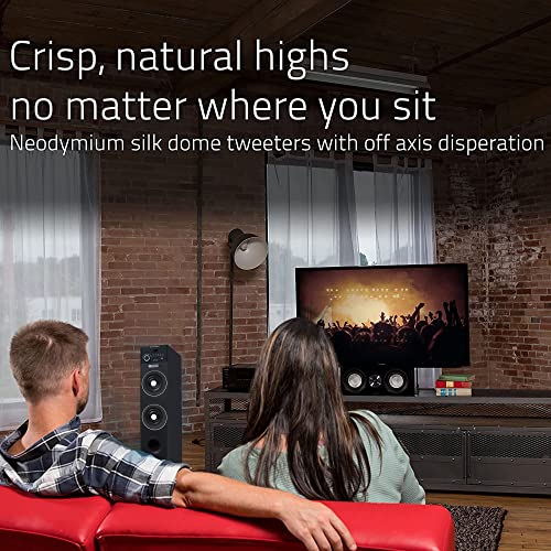 Image of 25 inch Euphony 90W Bluetooth Tower Speaker with MIC /Party Speaker /Home Theatre with Extra Powerful Bass, Mic Support / 8 inch Subwoofer /Dual 4 inch Satellites, USB, SD Card, Bluetooth, AUX, FM