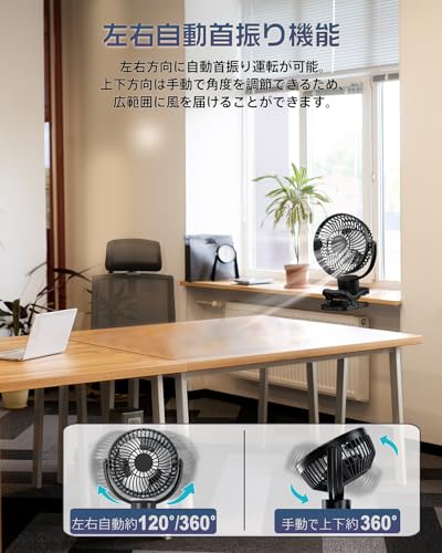 AMZHOOZ 扇風機 クリップ usb充電式 の商品画像 3