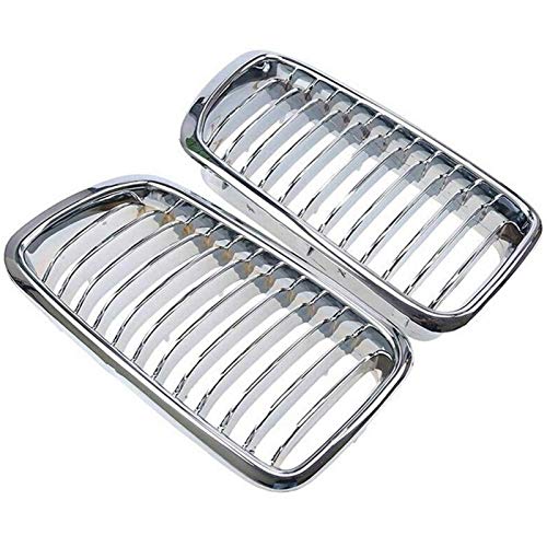 1Pair anteriore del rene griglia della griglia for BMW Serie 7 E38 730IL / 735i / 725tds / 728i / 750I berlina anteriore griglia della griglia Rimontare Griglia Anteriore (Color : Silver)