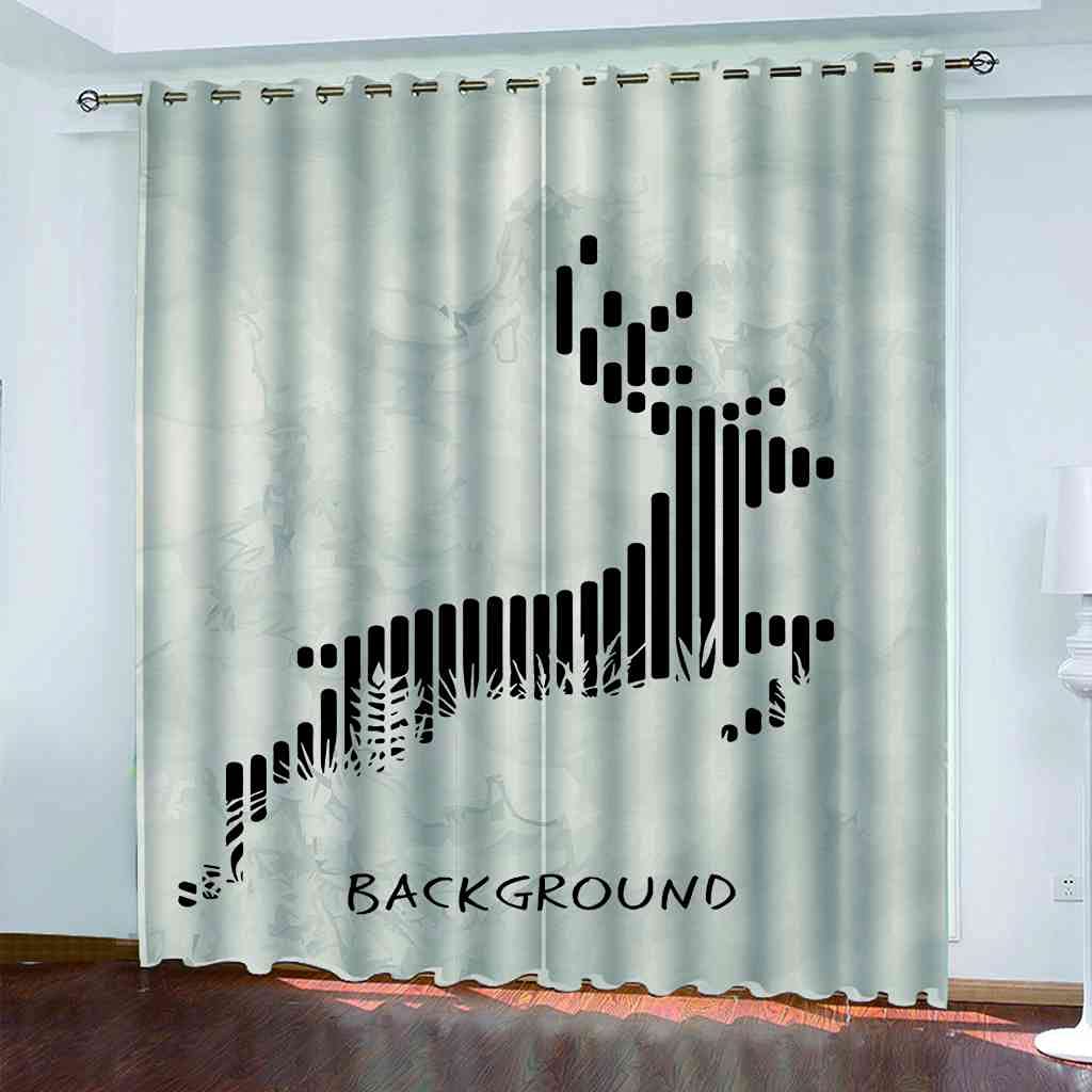 Rideaux salon isolé phonique zèbre abstrait : occultant thermique 242cm