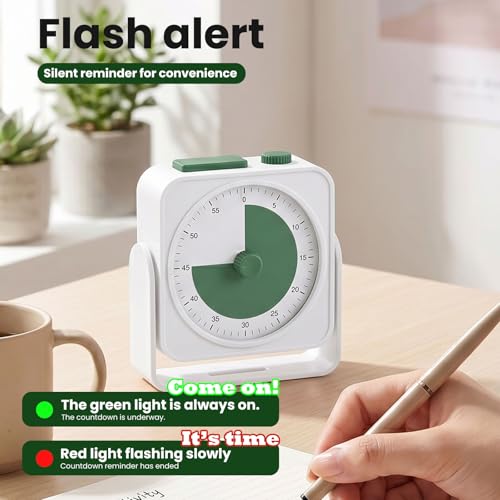 Image of EooCoo Visual Timer, 60-Minute Silent Countdown Productivity Timers
