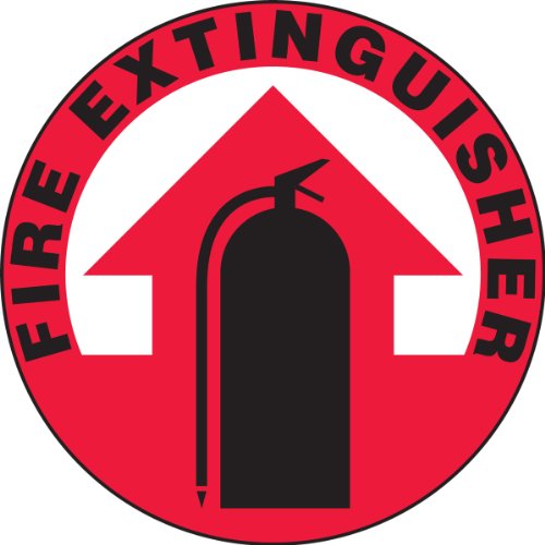 Plaque de sol extincteur rouge et noire signalisation vinyle adhésif