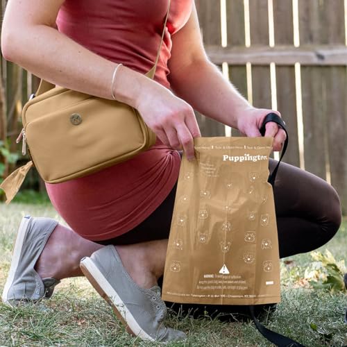 Image of Puppington Certified Home Compostable Poop Bags - ASTM D6400 Compliant - 90 Extra Thick Bags - Plant Based - Pairs with Puppington 3-in-1 Bag & Fits all Standard Poop Bag Dispensers (Latte Beige)