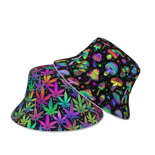 Image of Bucket Hat Beach Summer Sun Hat Reversible Fisherman Hats Double Sided Wearing for Women Men Boys Girls