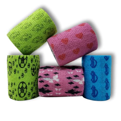 LisaCare Pansements auto-adhésifs - Lot de 5 motifs unisexes - Différentes tailles - Bande médicale stérile - Taille au choix (7,5 cm) Cover