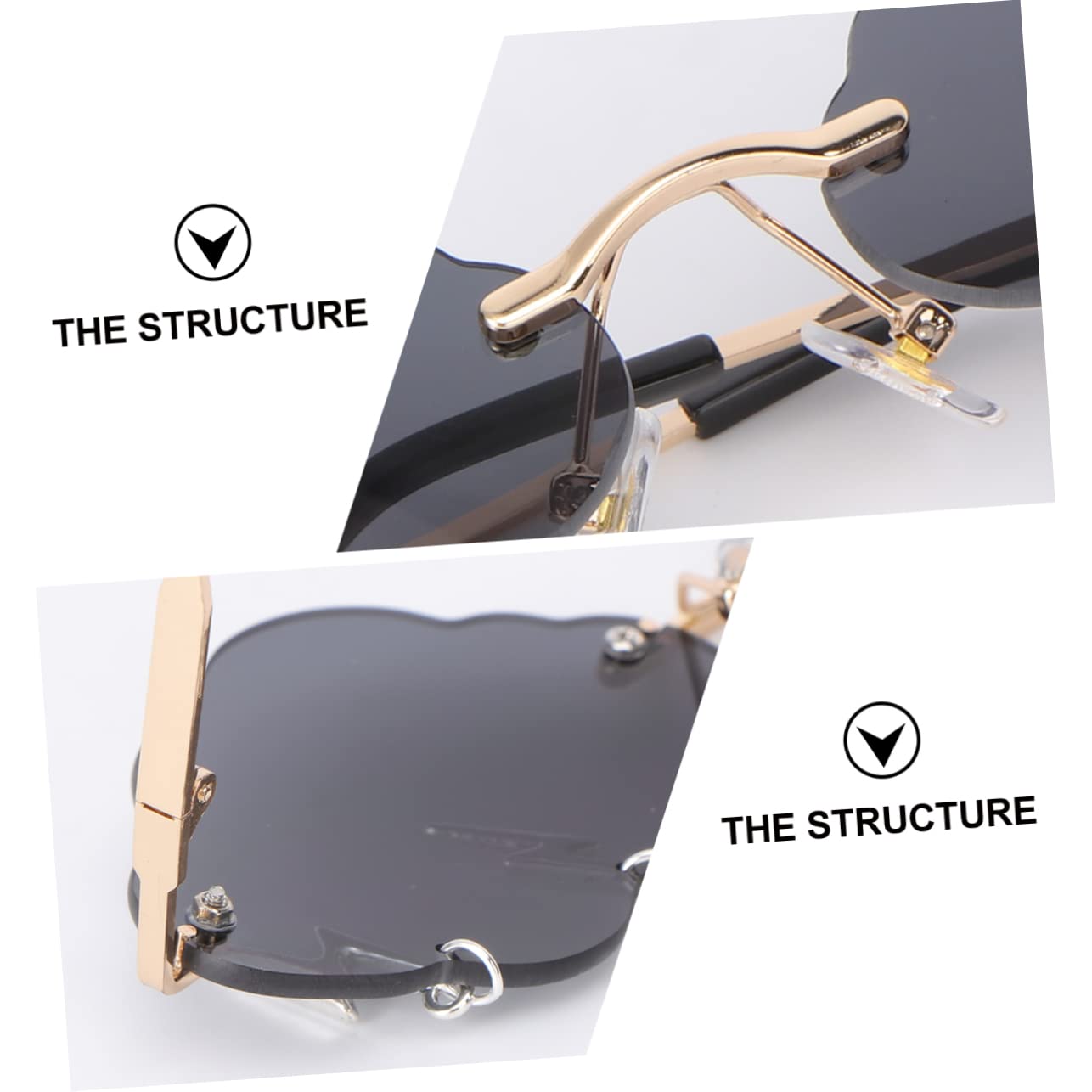 SHERCHPRY 5 pares de lentes de sol de nube, anteojos de sol sin montura, gafas de discoteca, gafas de sol de corazón para niños, gafas de sol de moda de los años 70, gafas de sol rosa con gotas de
