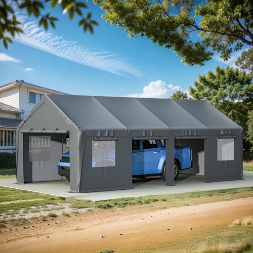 Ampela 25x13ft Heavy Duty Outdoor Carport Shed