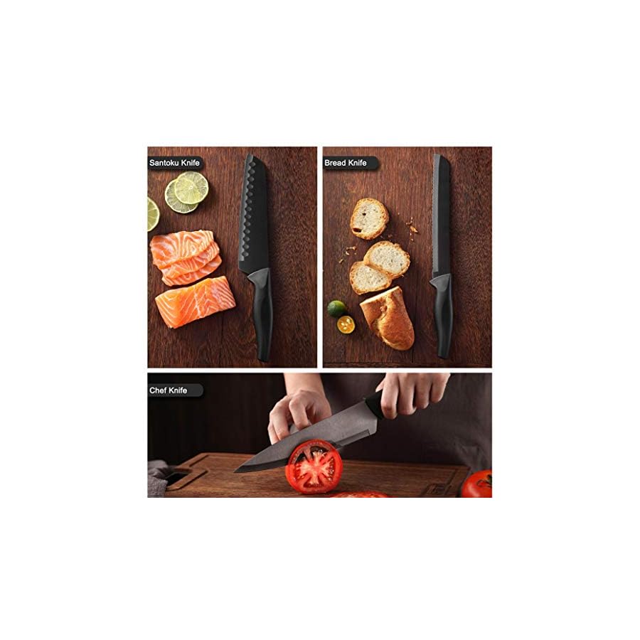 Wanbasion-Black-Stainless-Steel-Knife-Set-Sharp-Kitchen-Knife-Set-Professional-Kitchen-Knife-Set-Dishwasher-Safe-For-Cooking Wanbasion Black Stainless Steel Knife Set, Sharp Kitchen Knife Set Professional, Kitchen Knife Set Dishwasher Safe with Covers for Cooking