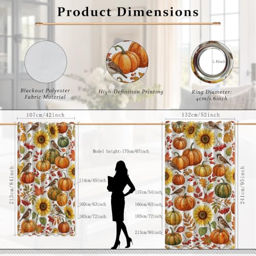 Rideaux occultants automne orange citrouille pour un salon convivial - 6