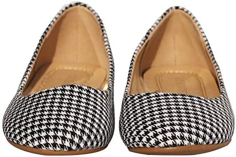 Women's Ballet Flats Slip On Dress Ballerina Walking Shoes (8.5 M US, Plaid Black) | Image 1