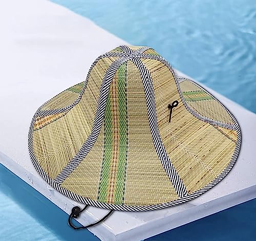 Foldable-Straw-Hat-Unisex-Hiking-Travel-Fishing-Camping-Folding-Sun-Protection-Black-Drawstring-Wide-Brim-Rattan-Hat