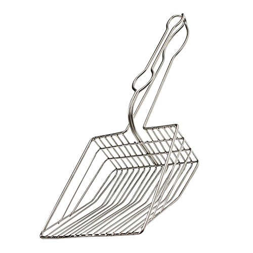 Funihut Katzenklo Schaufel Katzenstreuschel Metal Schaufel Gatos Schaufel Katzenschaufel con cómoda Goma Larga Mango para pájaros Gatos Gatitos