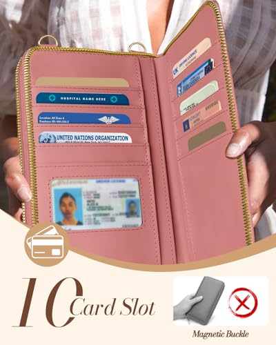 Image of Miss Adola Zipper Cell Phone Purse Crossbody Bag for Women | Zipper Closure, RFID Blocking, Card Slots, Adjustable Shoulder Strap, Cute Small Phone Wallet for Travel and Daily Carry