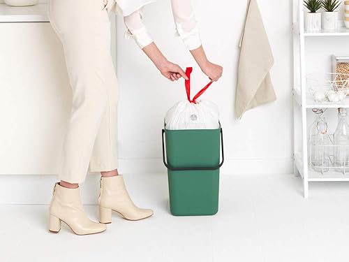 Miniatura 101 de Brabantia Sort & Go - Bote de basura para alimentos (1.6 galones/verde abeto) Pequeño organizador de abono de cocina con asa y tapa extraíble, fácil
