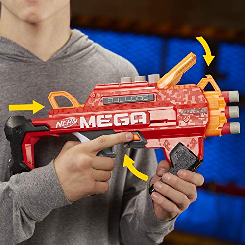 Lança Dardo Accustrike Mega Bulldog, Nerf, Vermelho/laranja