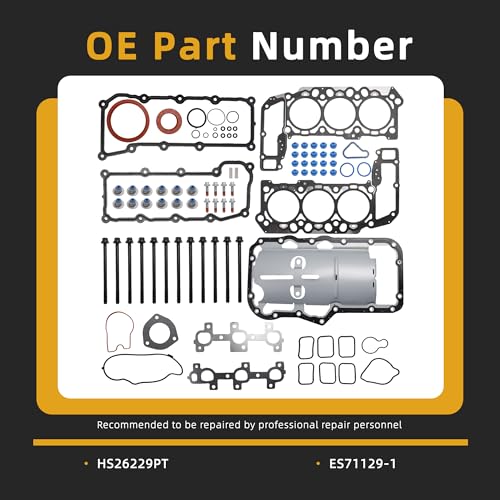Image of Head Gasket Set with Bolts, for Dodge Dakota Durango Ram 1500 02-05 | for Jeep Grand Cherokee Liberty 2002-2005, 3.7L, #OE HS26229PT, ES71129-1