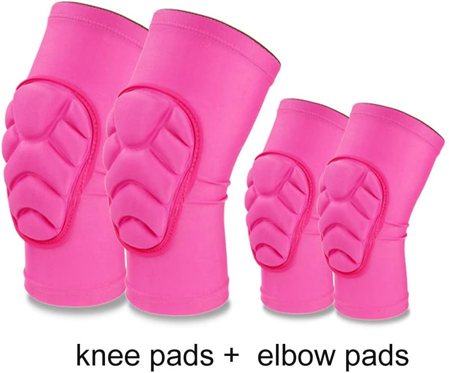 Knee and Elbow Pads Protective Gear Set for Cycling Running Volleyball Crashproof Antislip for Toddler Kids Youth