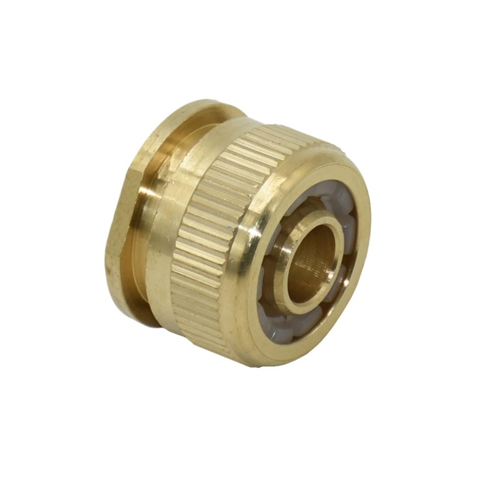Hwww Women's Gold Brass 1/2" To 1/2 Garden Hose Quick Connector 16Mm Hose Copper Metal Threaded Water Pipe Connector 1Pcs