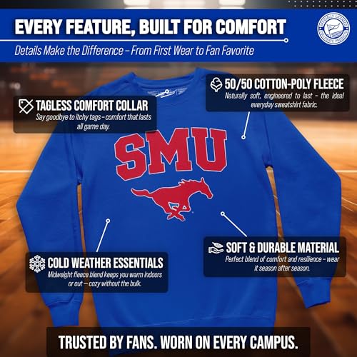 Image of NCAA College Sweatshirt Fleece Crewneck Pullover for Men and Women | Officially licensed NCAA college gameday crewneck pullover - 9 oz fleece lined sweatshirt with arch and logo design