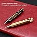 RiToEasysports Mini Ballpoint Pen, Portable Brass Small Pocket Ballpoint Pen for Working Writing Traveling Business (Brass Color)
