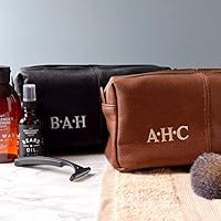 Personalised Leather Effect Men's Wash Bag