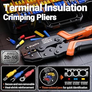 Pinze Piegatrici,600 Pezzi Pinza Crimpatrice (490 Connettori Isolati + 110 Guaina Termorestringente),Connettori A Crimpare A Forcella Isolati Da 0,5-6 Mm²Per Connettori Elettrici