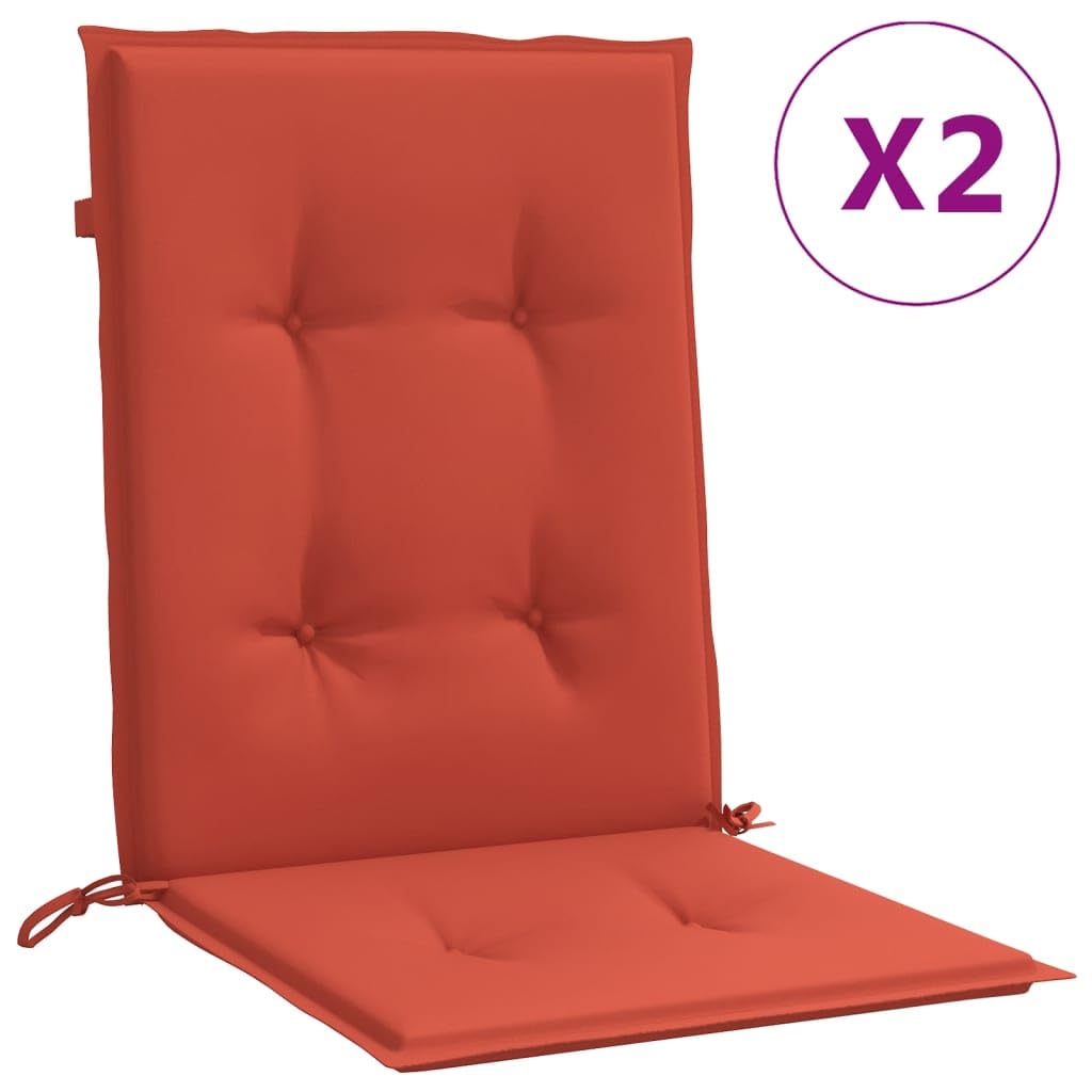 Möbel Wohnaccessoire Lowback Stuhlkissen 2 Stk. Melange Rot 100x50x4 cm Stoff Möbel