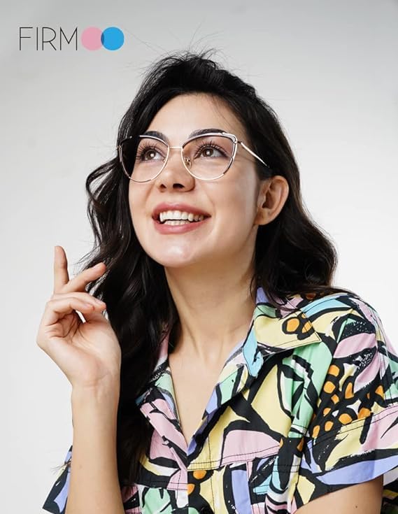 Miniatura 5 de Firmoo Lentes de bloqueo de luz azul, antifatiga ocular, anti dolor de cabeza, corte UV, gafas de lectura para computadora Cateye con aumento