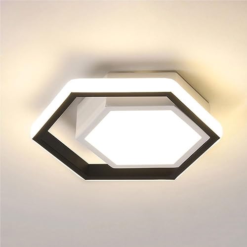 Dimmable LED Hexagon Flush Mount Ceiling Light Modern Geometric Acrylic