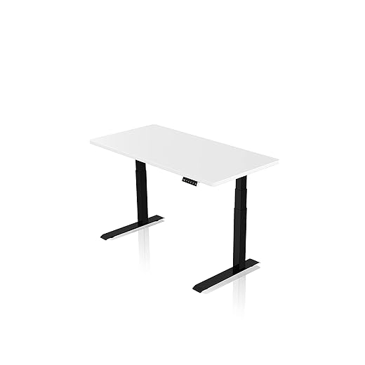 - AGIL - Elektrisch Höhenverstellbarer Schreibtisch - Weißes Premium Gestell mit Doppelmotor & Weißer Tischplatte - 160x80 cm - Memory Funktion - Ergonomischer Sitz-steh-Schreibtisch