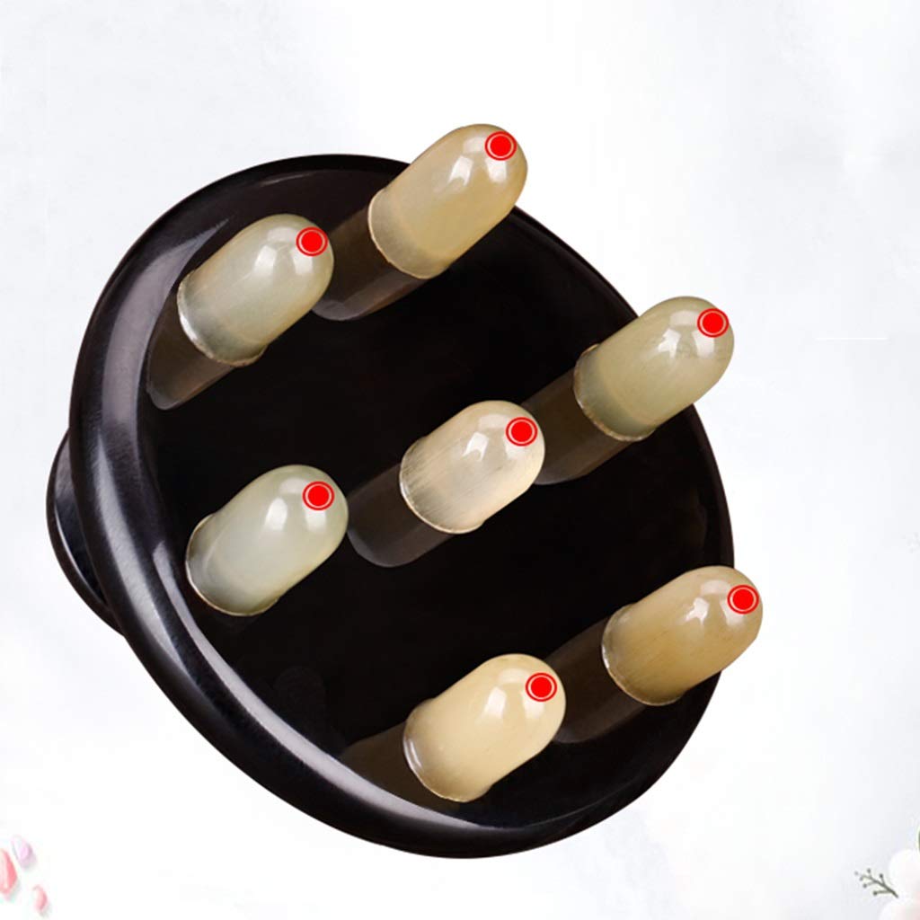 YXCKG Massage Gua Sha Triggerpunktbehandlung Hauptphysiotherapie-Werkzeuge für Körper Kopfmassage zur Linderung von Kopfschmerzen Kratzwerkzeug aus Naturhorn