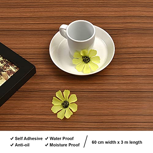 Image of FOKRIM Wallpaper for Walls Sticker Peel and Stick Removable Self Adhesive Waterproof Wall Paper for Home Kids Room Play Room (Brown)