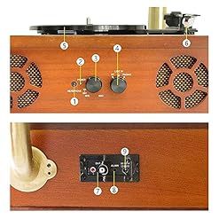 YAMMY Tourne-Disque rétro, Haut-Parleur Bluetooth rétro Corne Platine Vinyle Vintage Phonographe Tourne-Disque stéréo… - Les Beatles, Paul McCartney, John Lennon, RIngo Starr, George Harrison YAMMY Tourne-Disque rétro, Haut-Parleur Bluetooth rétro Corne Platine Vinyle Vintage Phonographe Tourne-Disque stéréo… – Image 3