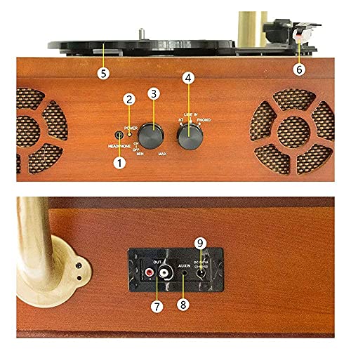 YAMMY Tourne-Disque rétro, Haut-Parleur Bluetooth rétro Corne Platine Vinyle Vintage Phonographe Tourne-Disque stéréo… - Les Beatles, Paul McCartney, John Lennon, RIngo Starr, George Harrison YAMMY Tourne-Disque rétro, Haut-Parleur Bluetooth rétro Corne Platine Vinyle Vintage Phonographe Tourne-Disque stéréo… – Image 4