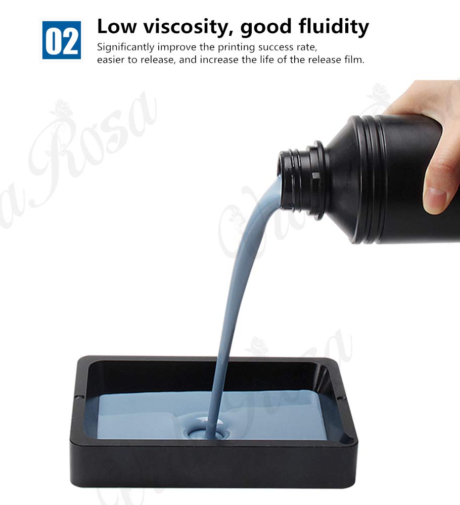 Impresora 3D translúcida lavable con agua Resina rápida Resina de fotopolímero LCD para impresión LCD 3D Resina de curado UV 405nm Estándar, bajo olor, alta precisión, GRIS CLARO (1kg)