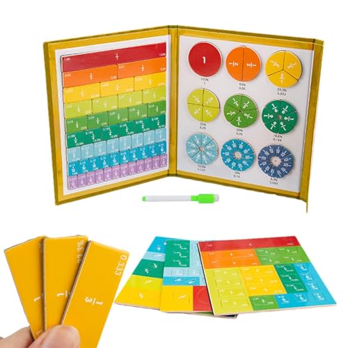 磁気分数パズル、磁気分数円とタイル | 磁気分数パズル教育用磁気分数円ツール | 分数操作クラスセット、家庭、学校用の数学教育ツール