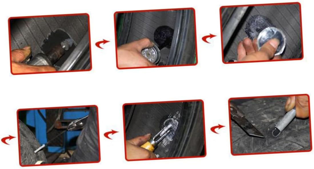 24-Piece 6mm Mushroom Nail Tire Repair Film Kit for Cars Motorcycles and ATVs Sturdy Cold Film Tyre Patch Easy Application