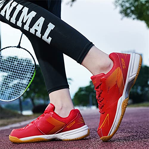 Mens Table Tennis Shoes Breathable Badminton Sport Shoes Badminton Walking Squash Sneakers Outdoor Casual Volleyball Sneakers,Red,10 #TOP4