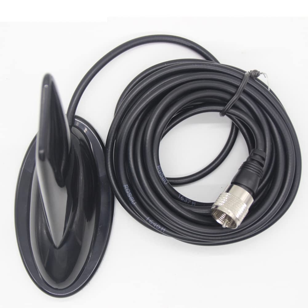 Auto Haifischflosse Antenne,Asudaro Dual Band Antenne 5M Verlängerungskabel UHF/VHF Funkantenne mit 144 MHz 430 MHz Tragbar Autoradiosignale Antenne für Zwei-Wege-Walkie Talkie-Funkantenne