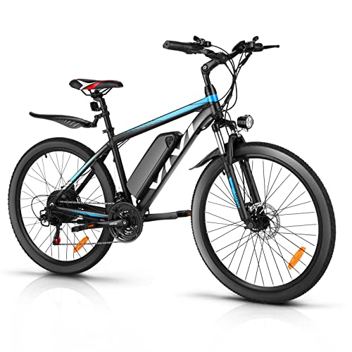 VIVI H6 Electric Bike for Adults 20 MPH, 350W Electric Mountain Bike with 36V 10.4Ah Removable Lithium Battery, Shimano 21 Speed Gears Adult Electric Bicycles, 26'' Adults Ebike Up to 50 Miles