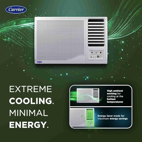 Image of Carrier 1.5Ton 3 Star Copper, Dust Filter & Turbo Mode Window Fixed Speed Air Conditioner(CARRIER WIN Air Conditioner 18K ESTRELLA Fx 3 STAR, caw White)