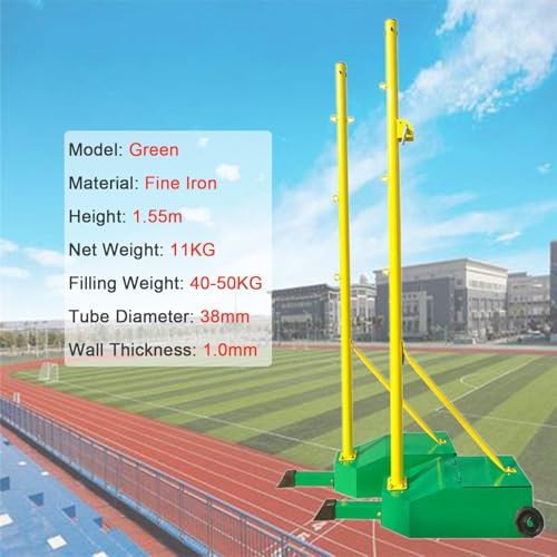 Volleyball/Badminton Poles with Net for Adult & Youth, Volleyball/Badminton Stand with Stable Base, Indoor & Outdoor Use,Blue-withnet