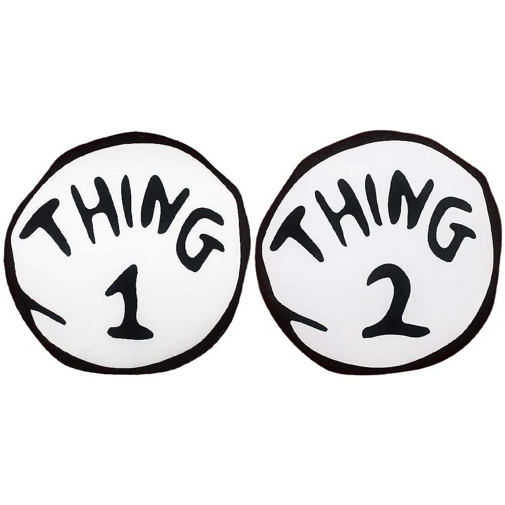 Thing 1 & Thing 2 Large 2-Piece Iron On Patch Set, Halloween Costume Accessories for Kids and Adults, Standard (Thing 1 & Thing 2)