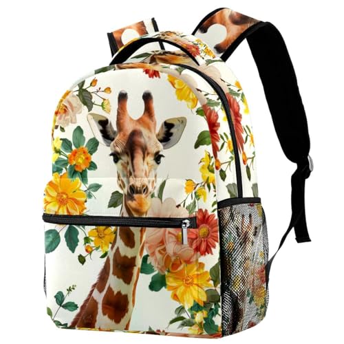 Sac à dos tournesol et girafe multicolore pour l'école et le voyage