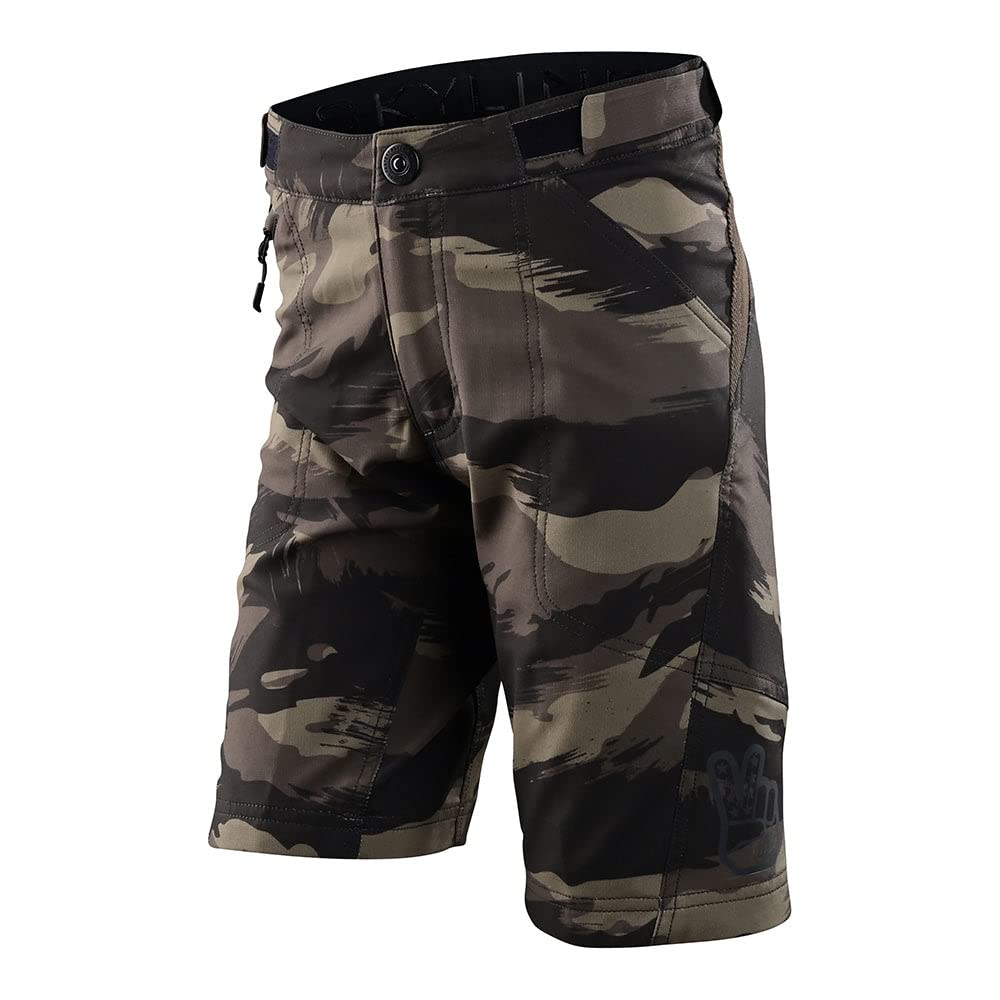 Troy Lee Designs Cycling Mountain Bike Trail Biking MTB Bicycle Shorts for Youth, Skyline Short NO Liner (22, Brushed CAMO Military)